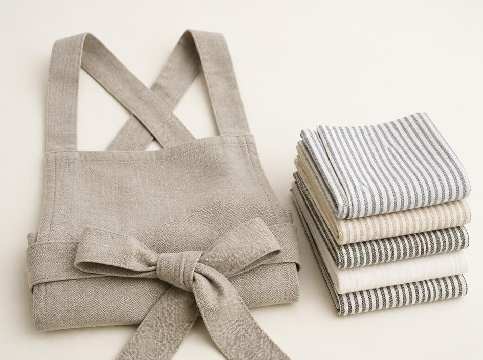 Uaussi Cotton Linen Cross-Back Apron